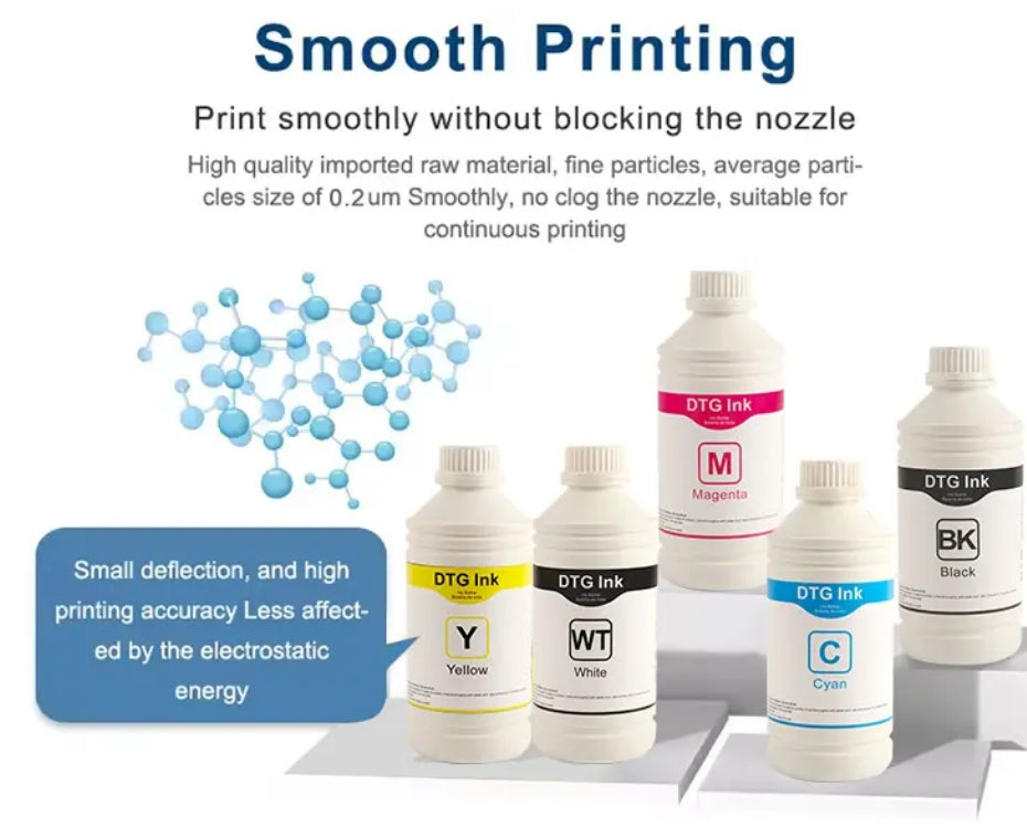 1000ML High Density White Bulk DTG Printing Ink for Epson Digital T Shirt Textile Printer