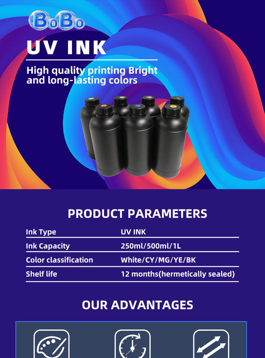 BOBO UV DTF 1000ml High Density LED UV DTF Ink for Uv Dtf Inkjet Printer Digital Printing