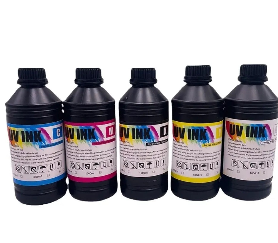 UV Print Ink Price  Printing on PVC and Glass Sheet Ocbestjet 5 Colors UV Ink Soft Hard